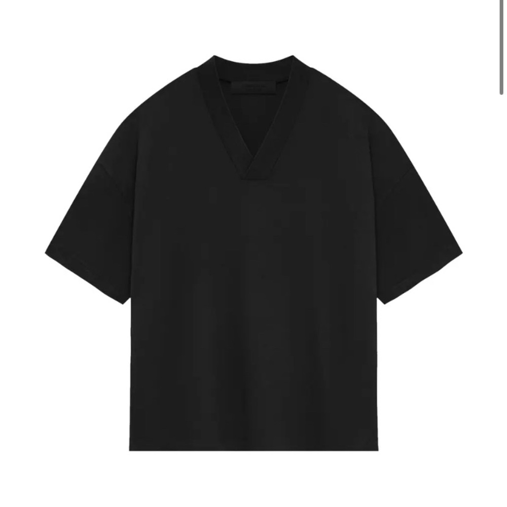Like New Fear of God Essentials V Neck T-Shirt 'Jet Black